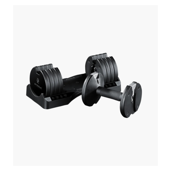 BYZOOM ดัมเบลปรับน้ำหนัก 12.5 ปอนด์ ปรับได้ 5 ระดับ พร้อมฐานรอง ดีไซน์มินิมอล สี(ขาว&ดำ) | ราคาต่อ 1 ข้าง